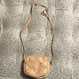 A New Day Tan Woven Crossbody Bag